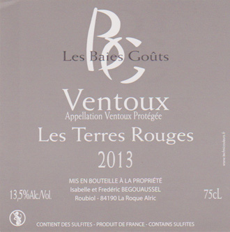 Cuvée "LES TERRES ROUGES" Cuvée "LES TERRES ROUGES"